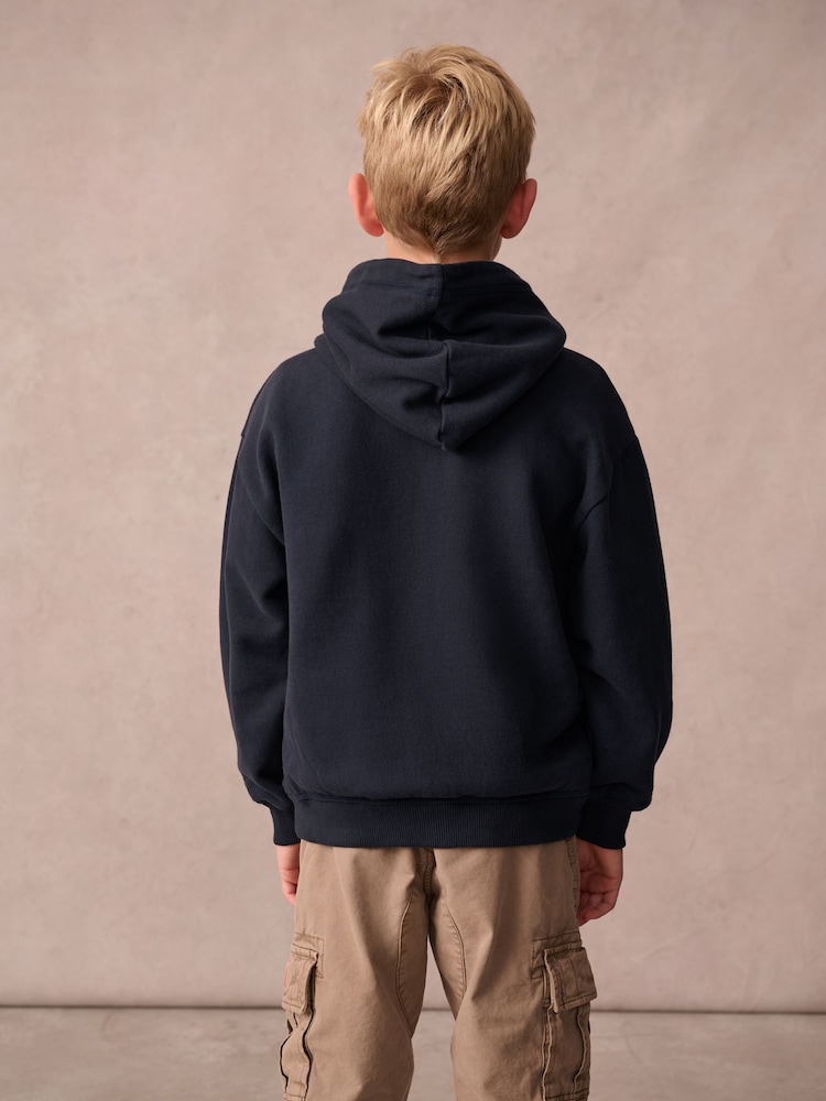 Superdry Navy Logo Hoodie - Image 2 of 8