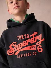 Superdry Navy Logo Hoodie - Image 3 of 8