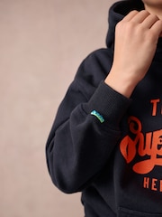 Superdry Navy Logo Hoodie - Image 4 of 8