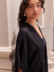 Black Sparkle Longline Kimono Cover-Up - Image 3 of 6