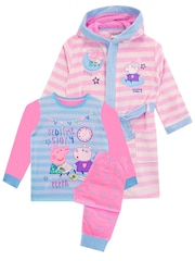 Character Pink 100% Cotton Peppa Pig Dressing Gown and Pyjama Set - Image 1 of 7