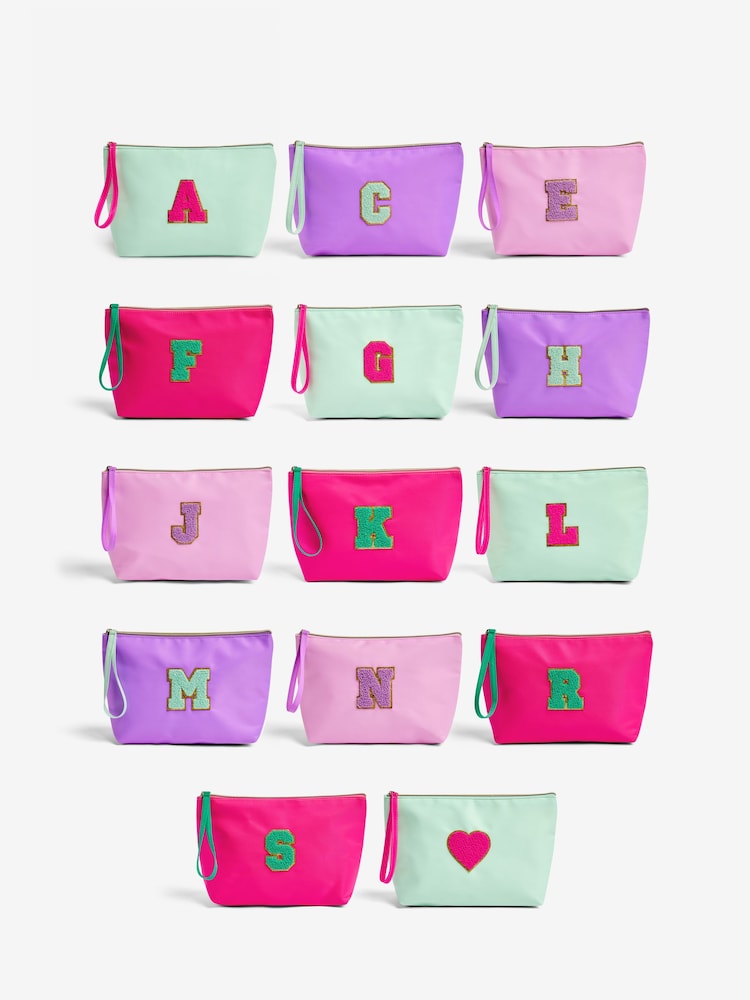 Alphabet Monogram Letter Patch Makeup Bag - Image 6 of 6