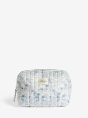 Blue Tropical Print Quilted Makeup Bag - Image 4 of 6