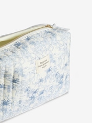 Blue Tropical Print Quilted Makeup Bag - Image 6 of 6