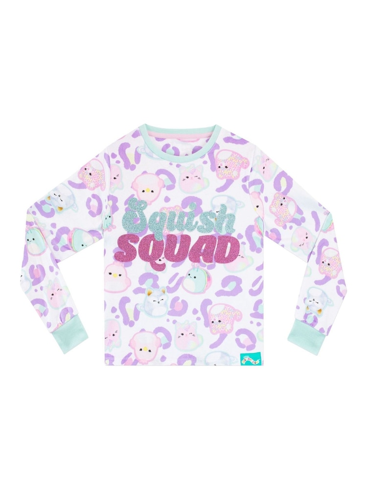 Character White AOP Squishmallows Fleece Twosie Pyjamas Set - Image 2 of 9