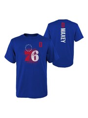 Fanatics Philadelphia 76ers Name & Number Blue 100% Cotton T-Shirt - Tyrese Maxey - Image 1 of 3