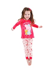 Character Pink Peppa Pig 100% Cotton Pyjamas - Image 4 of 6