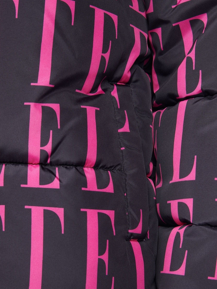 Elle Cut & Sew Pink Print Puffer Coat - Image 10 of 10 Elle Cut & Sew Pink Print Puffer Coat - Image 10 of 10