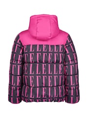 Elle Cut & Sew Pink Print Puffer Coat - Image 7 of 10