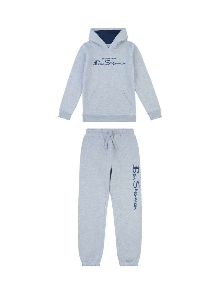 Ben Sherman Grey Boys Signature Hoodie and Joggers Set - Image 1 of 3