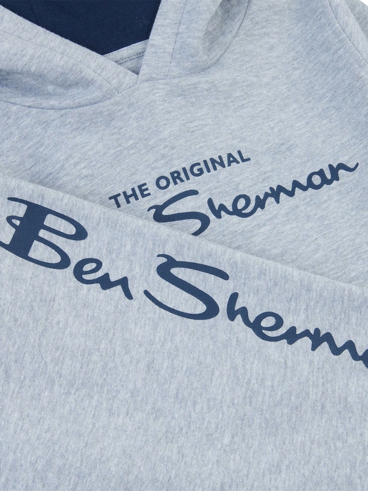 Ben Sherman Grey Boys Signature Hoodie and Joggers Set - Image 3 of 3