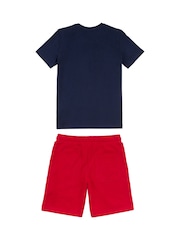 Ben Sherman Red Boys Short Sleeve T-Shirt and Short Set - Image 2 of 2