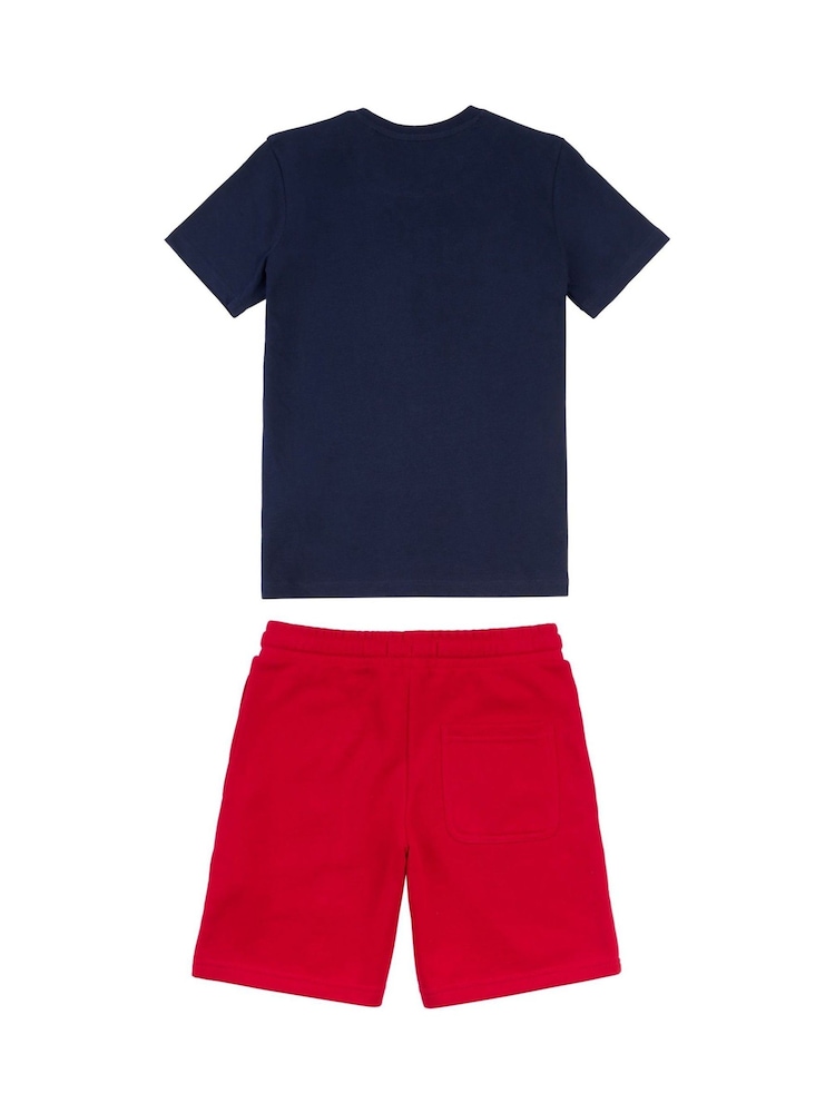 Ben Sherman Red Boys Short Sleeve T-Shirt and Short Set - Image 2 of 2