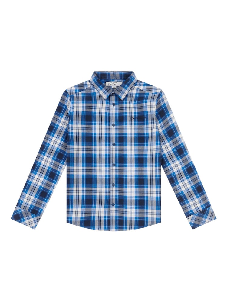Ben Sherman Blue Boys Casual Check Shirt - Image 1 of 4