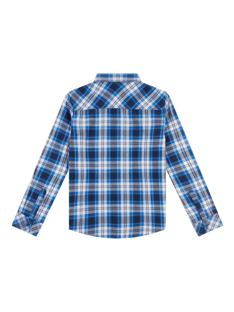 Ben Sherman Blue Boys Casual Check Shirt - Image 2 of 4