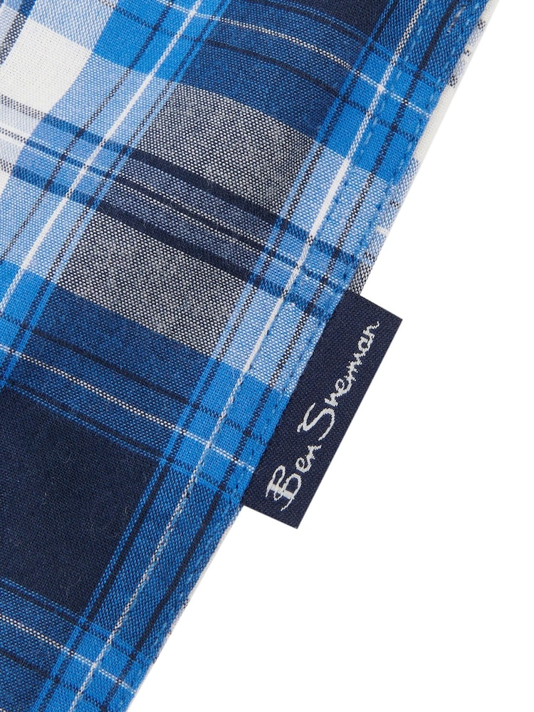 Ben Sherman Blue Boys Casual Check Shirt - Image 4 of 4