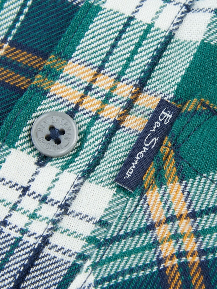 Ben Sherman Blue Boys Hopsack Check Shirt - Image 3 of 3