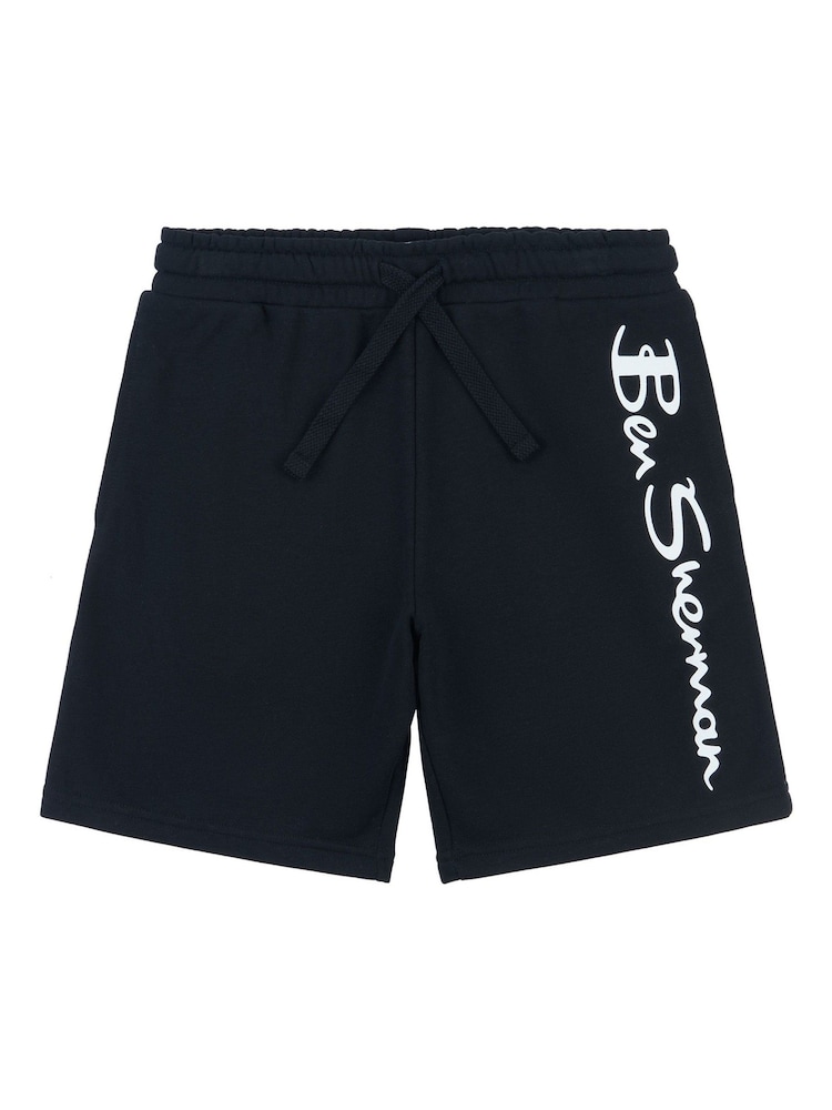 Ben Sherman Black Boys Signature 100% Cotton Sweat Shorts - Image 1 of 3