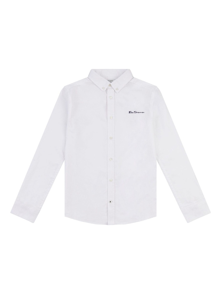 Ben Sherman White Boys 100% Cotton Oxford Shirt - Image 1 of 4