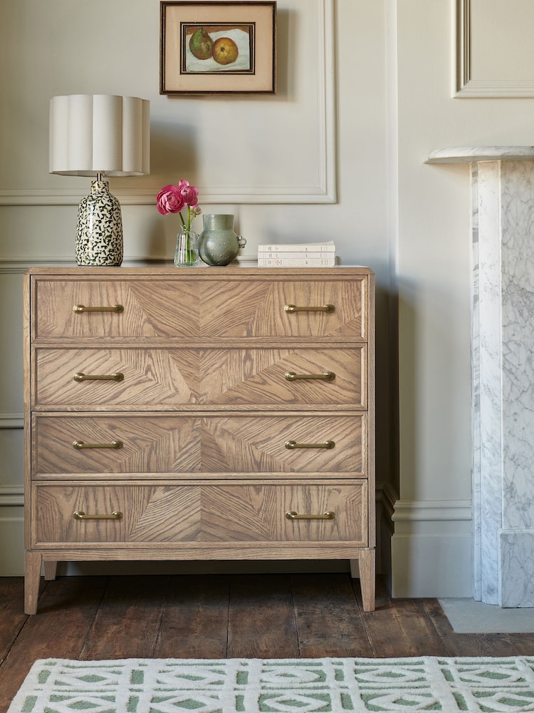 Nina Campbell Light Brown 4 Drawer Tedworth Chest - Image 1 of 9