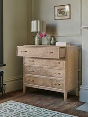 Nina Campbell Light Brown 4 Drawer Tedworth Chest - Image 4 of 9