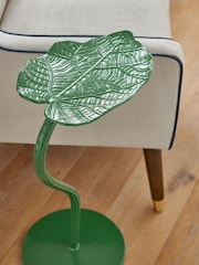 Nina Campbell Dark Green Taro Leaf Side Table - Image 2 of 5