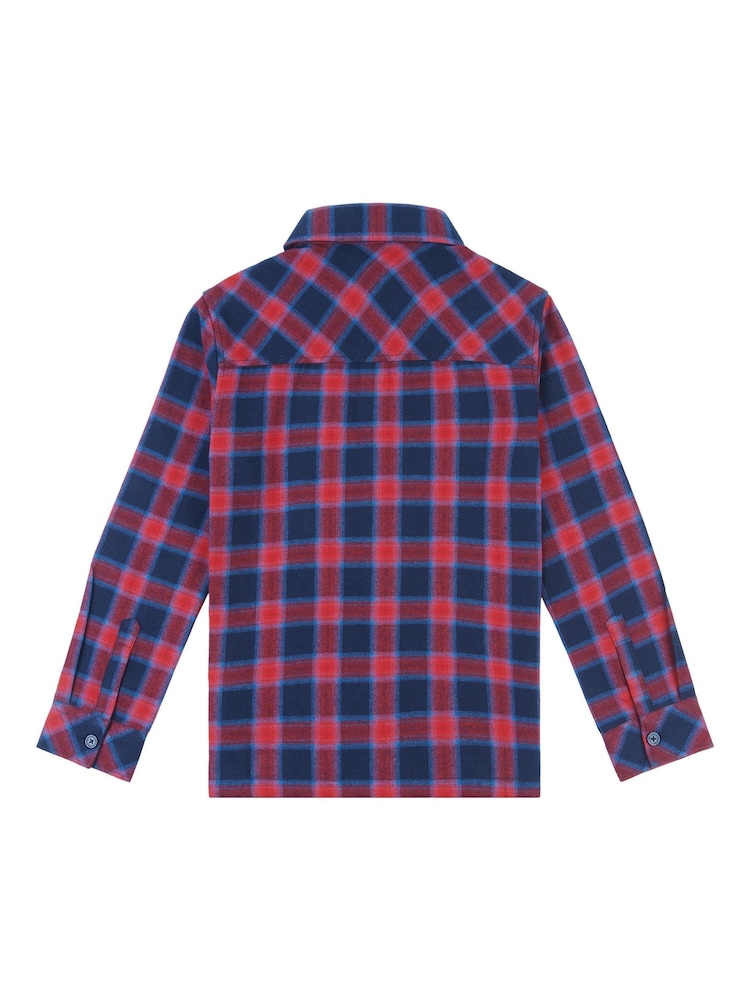 Ben Sherman Blue Boys Brushed Twill Check Shirt - Image 2 of 4