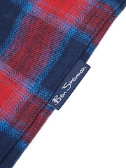 Ben Sherman Blue Boys Brushed Twill Check Shirt - Image 4 of 4