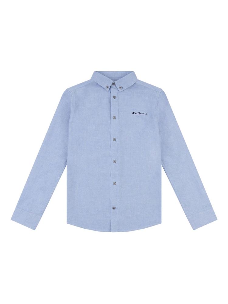 Ben Sherman Blue Boys 100% Cotton Oxford Shirt - Image 1 of 3