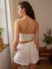 White Crinkle Shorts - Image 2 of 5