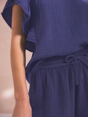 Indigoblau - Shorts aus 100 % Baumwolle - Bild 5 von 7