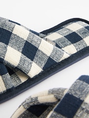 Navy Check Crossover Slider Slippers - Image 5 of 7