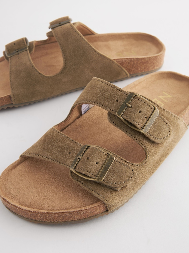 Green Suede Buckle Slider Slippers - Image 7 of 7