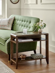 Nina Campbell Dark Oak Tedworth Sofa Side Table - Image 1 of 7