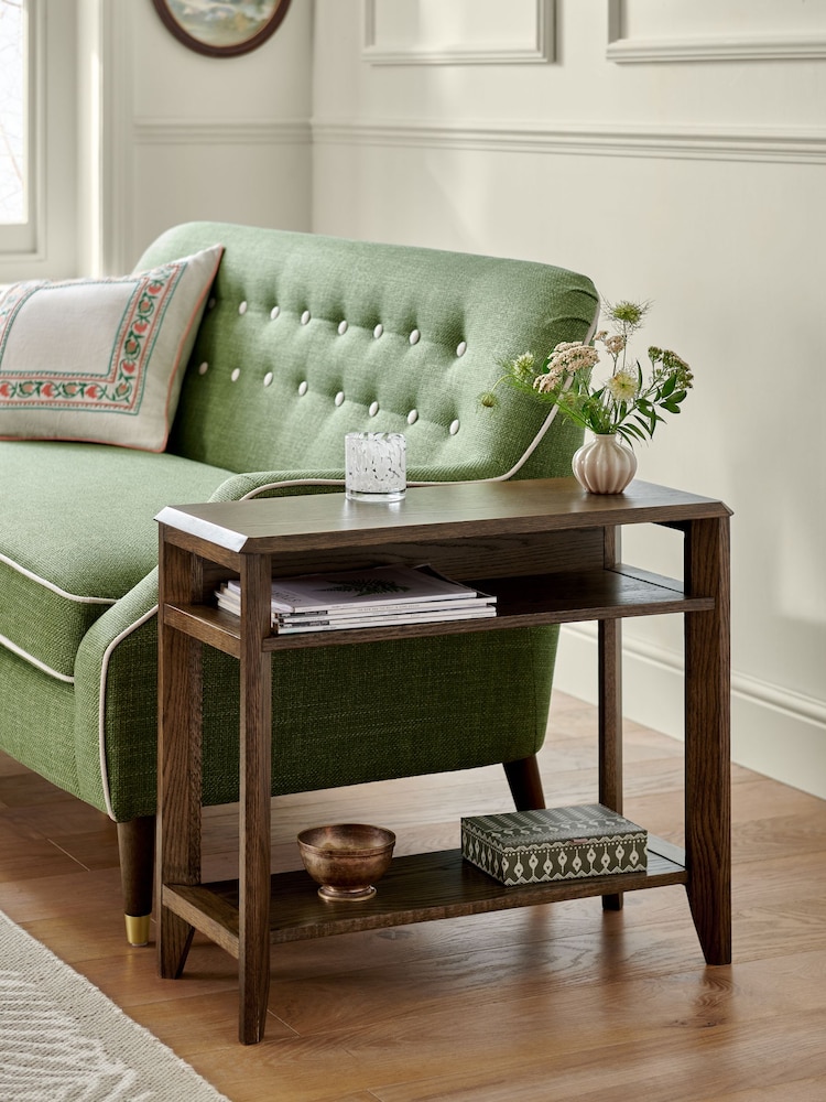 Nina Campbell Dark Oak Tedworth Sofa Side Table - Image 1 of 7