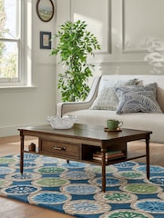 Nina Campbell Dark Oak Tedworth Storage Coffee Table - Image 1 of 8
