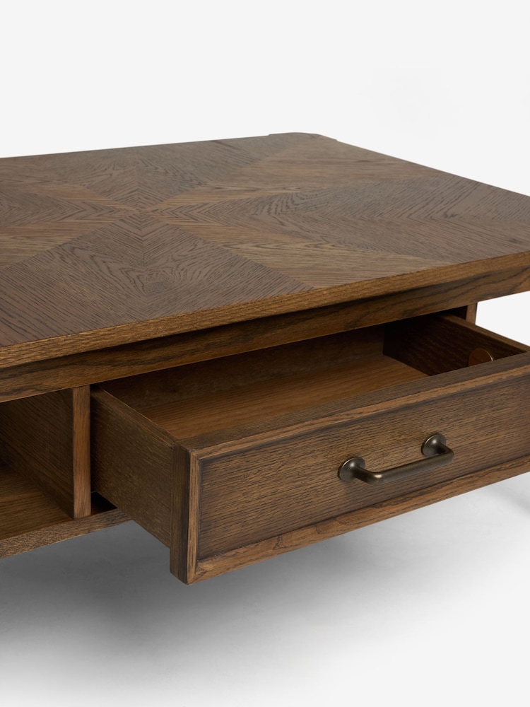 Nina Campbell Dark Oak Tedworth Storage Coffee Table - Image 8 of 8