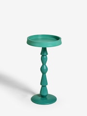 Nina Campbell Teal Blue Wood Gambit Side Table - Image 3 of 4