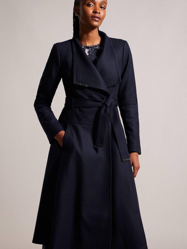 Ted Baker Roseika Red Midi Length Double Breasted Coat With Skirt - Image 1 of 5