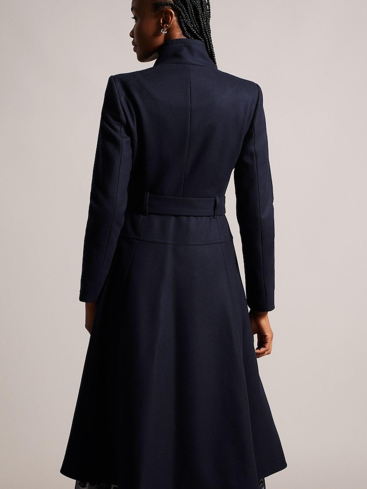Ted Baker Roseika Red Midi Length Double Breasted Coat With Skirt - Image 2 of 5 Ted Baker Roseika Red Midi Length Double Breasted Coat With Skirt - Image 2 of 5