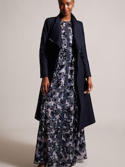 Ted Baker Roseika Red Midi Length Double Breasted Coat With Skirt - Image 3 of 5