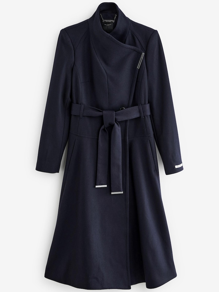 Ted Baker Roseika Red Midi Length Double Breasted Coat With Skirt - Image 5 of 5