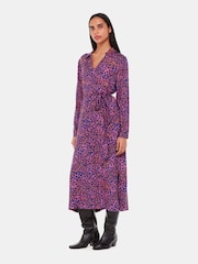 Whistles Pink Mottled Leopard Midi Dress - Image 1 of 5