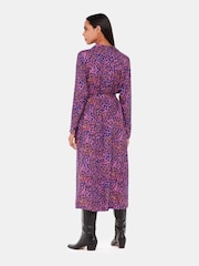 Whistles Pink Mottled Leopard Midi Dress - Image 2 of 5