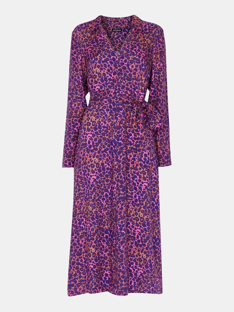 Whistles Pink Mottled Leopard Midi Dress - Image 5 of 5