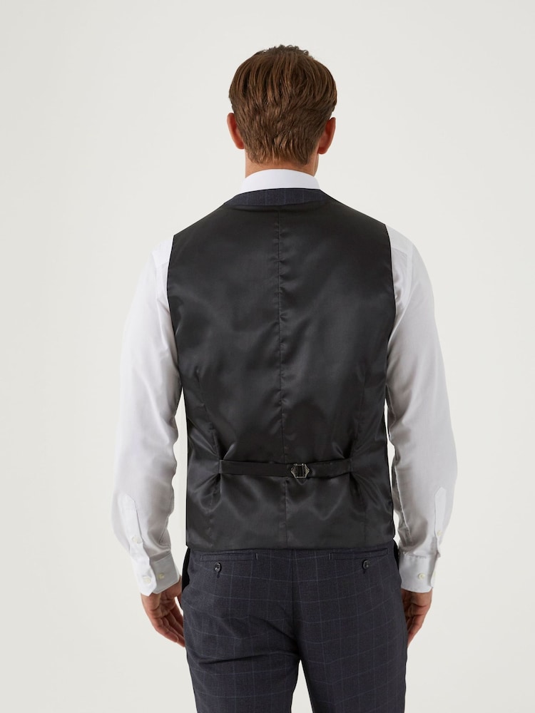 Skopes Charcoal Grey Tailored Fit Baines Check Suit: Waistcoat - Image 2 of 4