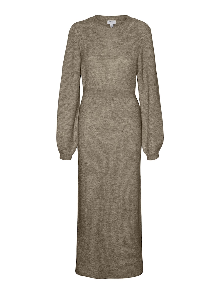 VERO MODA Natural Waisted Long Sleeve Midi Knitted Jumper Dress - Image 6 of 6