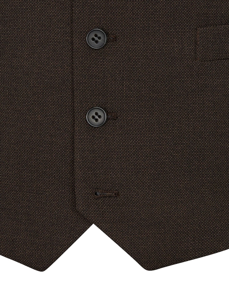Skopes Brown Tailored Fit Harcourt Suit: Waistcoat - Image 4 of 4