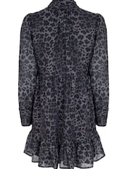Mint Velvet Grey Animal Print Mini Dress - Image 4 of 4