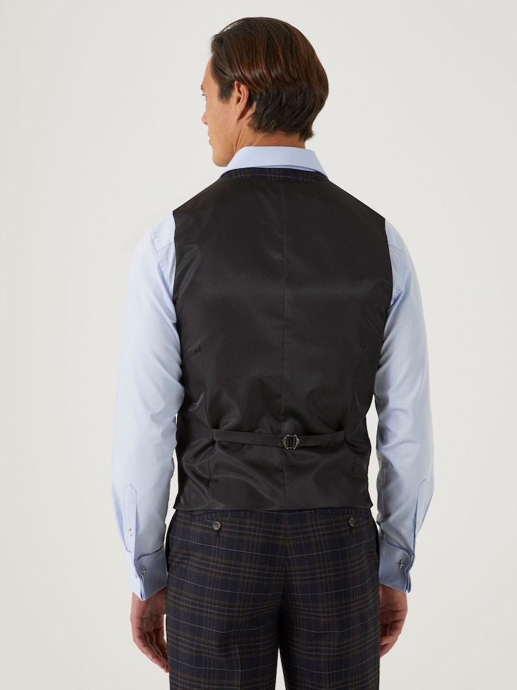Skopes Black Tailored Fit Alton Check Suit: Waistcoat - Image 2 of 4